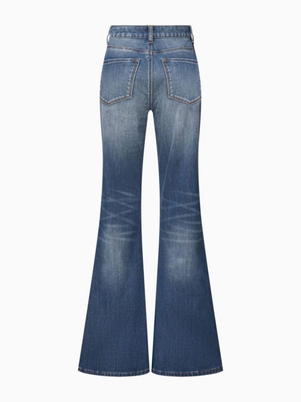 High Waist Fleece Lined Bell Bottom Jeans for Women, Slim Stretch Medium Wash Fl